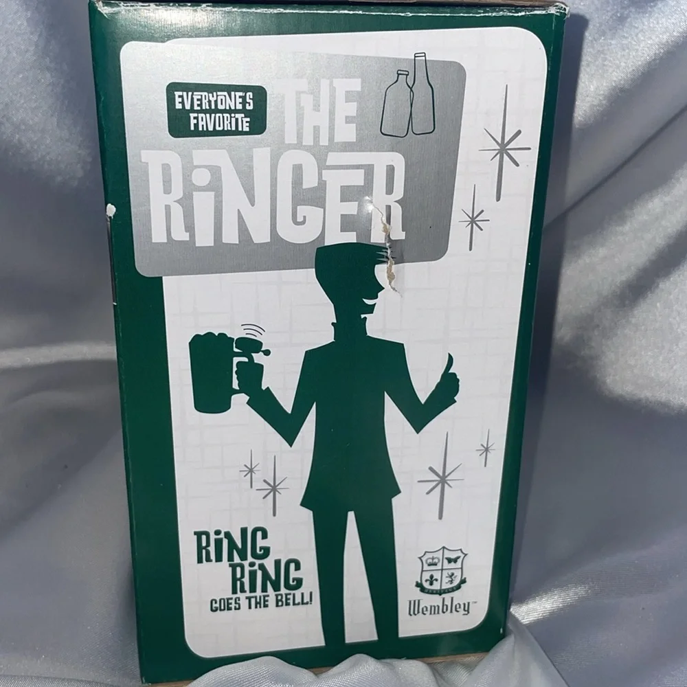 The Ringer 20oz Beer Mug w/Bell Black & Red Wembley Gag Gift Exchange New in Box